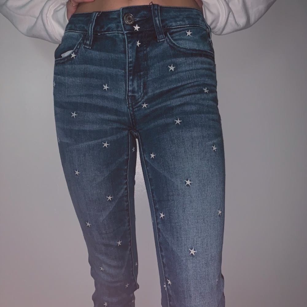 American Eagle Star Print Skinny Jeans